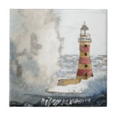 Stormy Lighthouse Tegeltje (Voorkant)