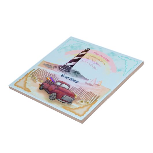 Stormy Lighthouse truck Tegeltje (Zijkant)