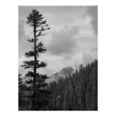 Stormy Mountain Black en White Photo Glossy Perfect Poster (Voorkant)
