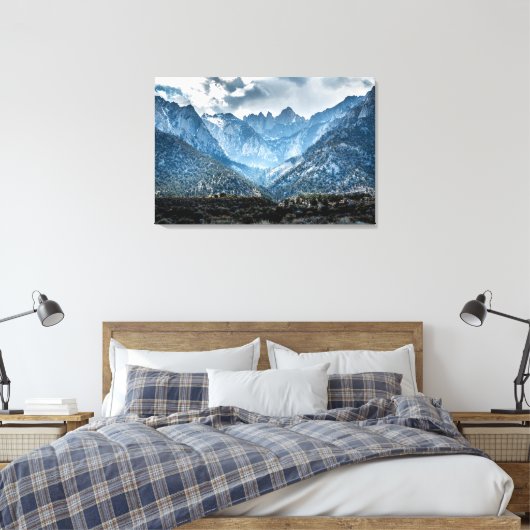 Stormy Mt. Whitney uit Alabama Hills Canvas Afdruk (Insitu (Slaapkamer))