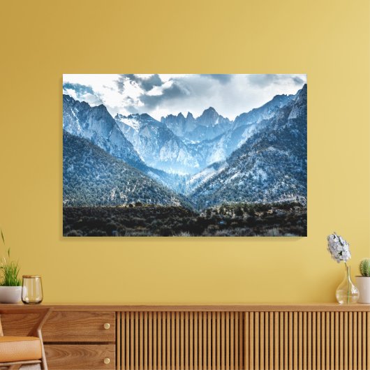 Stormy Mt. Whitney uit Alabama Hills Canvas Afdruk (Insitu (Woonkamer))
