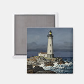 Stormy Night Coastal Lighthouse Magneet (Voorkant / Achterkant)