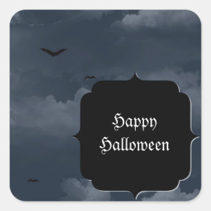 Stormy Night met vleermuizen Halloween Vierkante Sticker