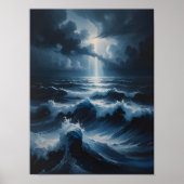 Stormy Ocean Abstract Seascape Art Poster (Voorkant)