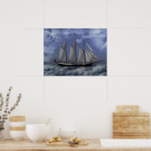 Stormy Ocean - Pirate Ship Artwork Poster (Keuken)
