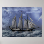Stormy Ocean - Pirate Ship Artwork Poster (Voorkant)