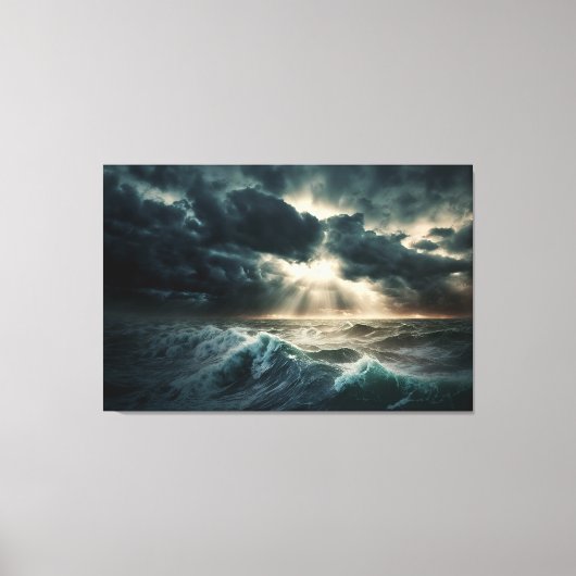 Stormy Ocean Waves Stretched Canvas Afdrukken (Voorkant)