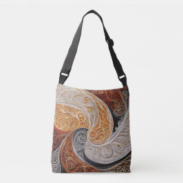 Stormy Oranje AI-kunst Crossbody Tas