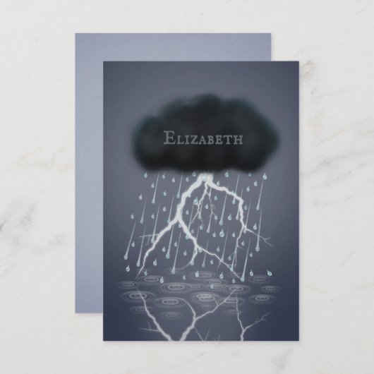Stormy Rain Cloud in Dark Dreamweaver Persoonlijk Bedankkaart (Voorkant / Achterkant)