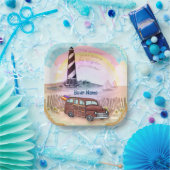 Stormy Rainbow Lighthouse Papieren Bordje (Feest)