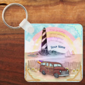 Stormy Rainbow Lighthouse Sleutelhanger (Voorkant)