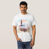 Stormy Rainbow Vuurtoren T-shirt (Voorkant volledig)