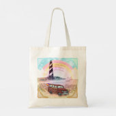 Stormy Rainbow Vuurtoren Tote Bag (Achterkant)