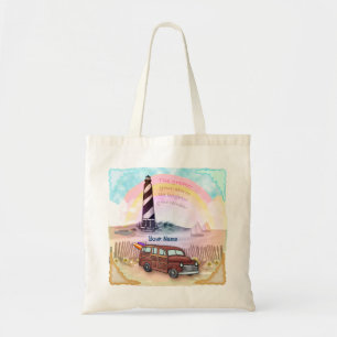 Stormy Rainbow Vuurtoren Tote Bag