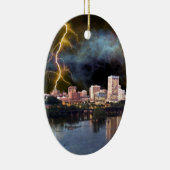 Stormy Richmond Skyline Ceramic Ornament (Rechts)