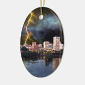Stormy Richmond Skyline Ceramic Ornament (Links)
