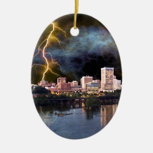 Stormy Richmond Skyline Ceramic Ornament (Voorkant)
