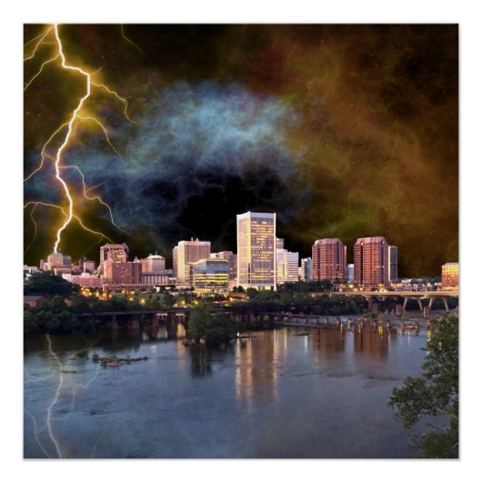 Stormy Richmond Skyline Poster (Voorkant)