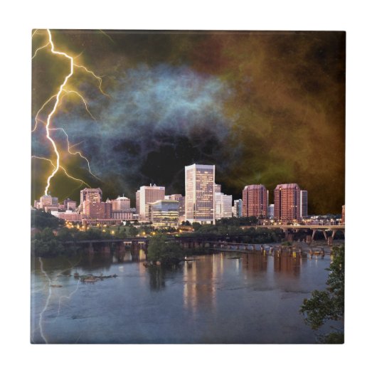 Stormy Richmond Skyline Tegeltje (Voorkant)