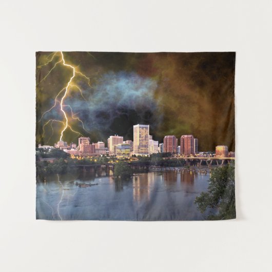 Stormy Richmond Skyline Wandkleed (Voorkant (horizontaal))