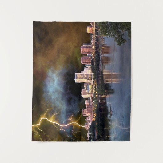 Stormy Richmond Skyline Wandkleed (Voorkant)