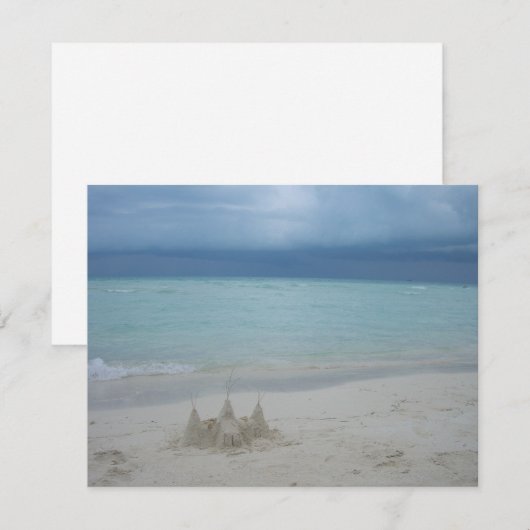 Stormy Sandcastle Beach Landscape Photo (Voorkant / Achterkant)