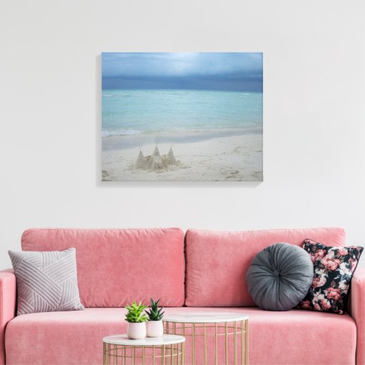 Stormy Sandcastle Beach Landscape Photo Canvas Afdruk (Insitu (Woonkamer))
