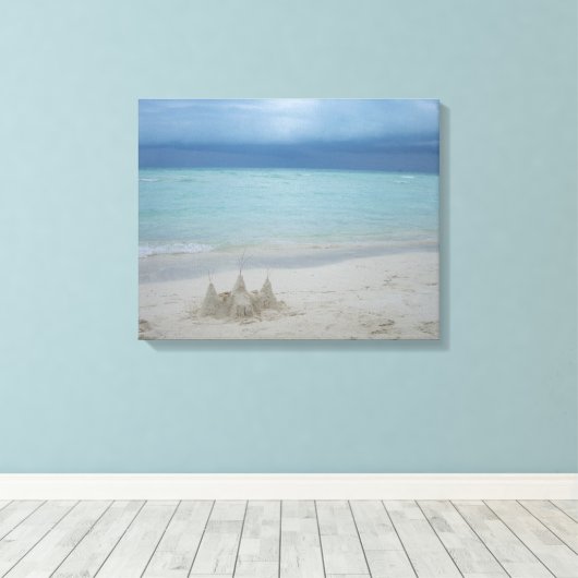 Stormy Sandcastle Beach Landscape Photo Canvas Afdruk (Insitu (Houten vloer))