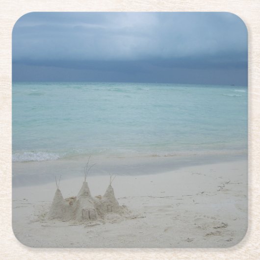Stormy Sandcastle Beach Landscape Photo Kartonnen Onderzetters (Voorkant)