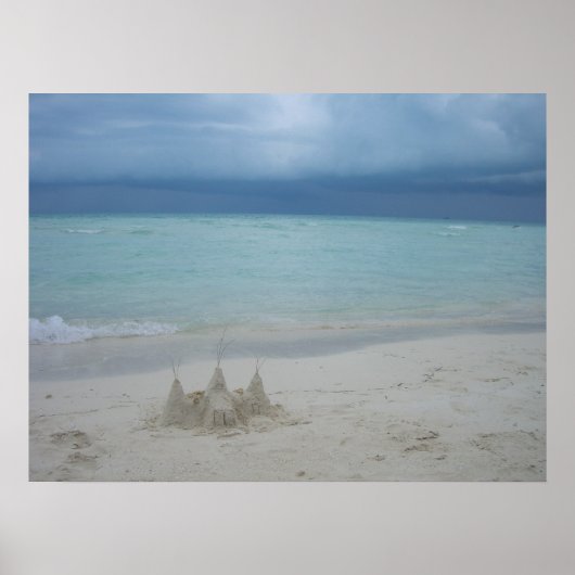 Stormy Sandcastle Beach Landscape Photo Poster (Voorkant)