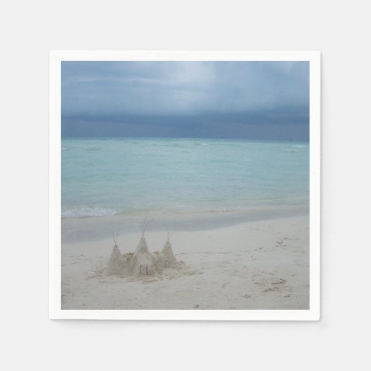 Stormy Sandcastle Beach Landscape Photo Servetten (Voorkant)