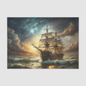 Stormy Seas Tall Ship Decoupage Tissuepapier (Voorkant)