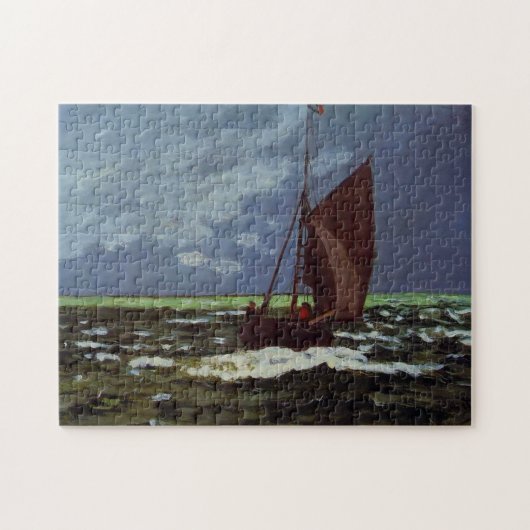 Stormy Seascape Monet Fine Art Legpuzzel (Horizontaal)