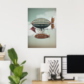 Stormy Skies Airship Aleutian | Steampunkreizen Poster (Thuiskantoor)