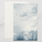 Stormy Skies Blue Stationery Briefpapier (Voorkant / Achterkant)