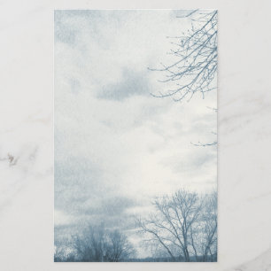 Stormy Skies Blue Stationery Briefpapier