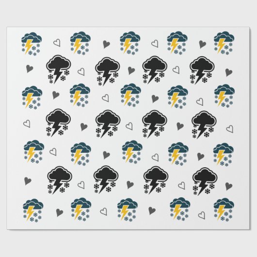 Stormy Skies: Cloud & Thunder inpakpapier. Cadeaupapier (Vlak)