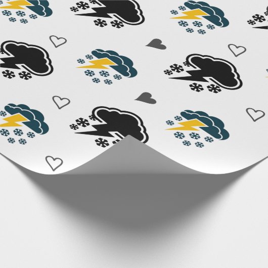 Stormy Skies: Cloud & Thunder inpakpapier. Cadeaupapier (Hoek)