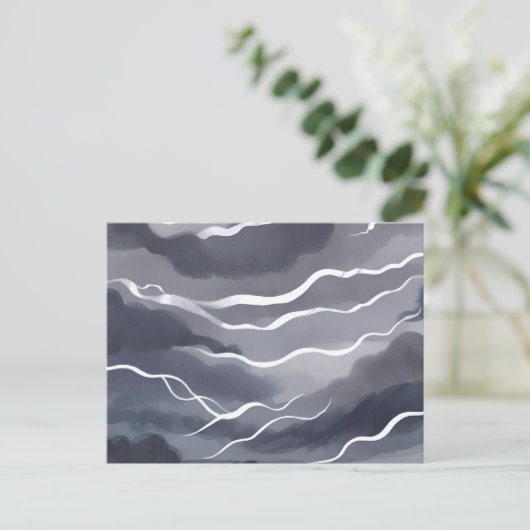 Stormy Skies | Donkere Waterverf Briefkaart (Staand voorkant)