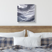 Stormy Skies | Donkere Waterverf Canvas Afdruk (Insitu (Slaapkamer))