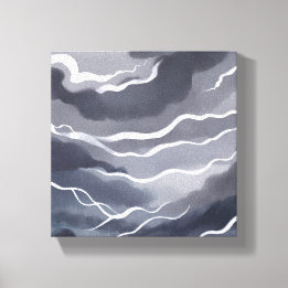 Stormy Skies | Donkere Waterverf Canvas Afdruk