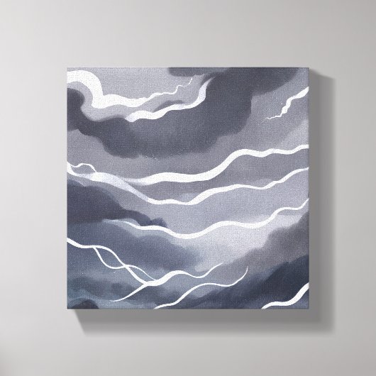 Stormy Skies | Donkere Waterverf Canvas Afdruk (Voorkant)