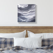 Stormy Skies | Donkere Waterverf Canvas Afdruk (Insitu (Slaapkamer))