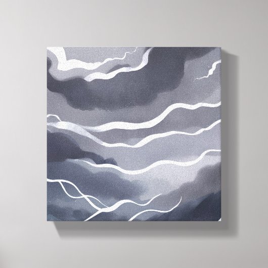 Stormy Skies | Donkere Waterverf Canvas Afdruk (Voorkant)