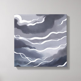 Stormy Skies | Donkere Waterverf Canvas Afdruk