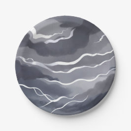 Stormy Skies | Donkere Waterverf Papieren Bordje
