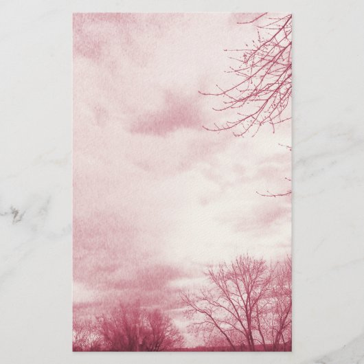 Stormy Skies Mauve Stationery Briefpapier (Voorkant)