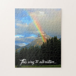 Stormy Skies & Rainbow Over Snowy Mountain Canada Legpuzzel