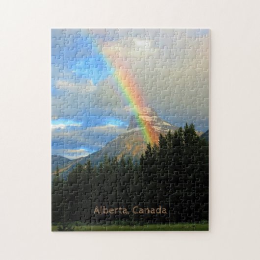 Stormy Skies & Rainbow Over Snowy Mountain Canada Legpuzzel (Verticaal)