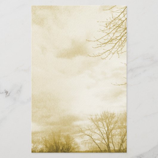 Stormy Skies Yellow Stationery Briefpapier (Voorkant)